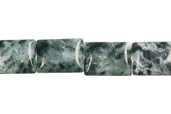 Green Spot Agate Rectangle Beads, 16-Inch Strand, Beads for Jewelry Making