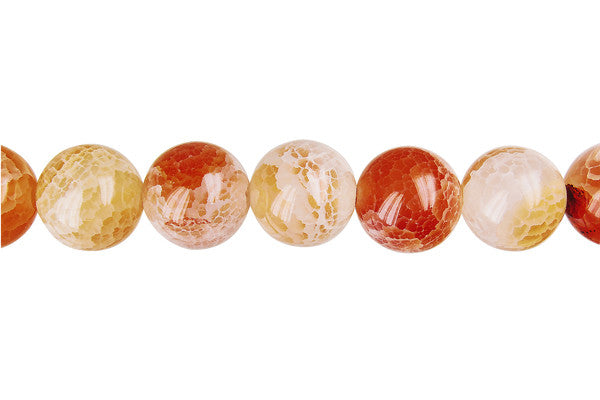 Fire Agate Pink Round Beads, 15-Inch Strand, Beads for Jewelry Making