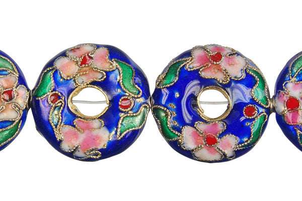 Cloisonne Donut Beads, 16-Inch Strand, Beads for Jewelry Making