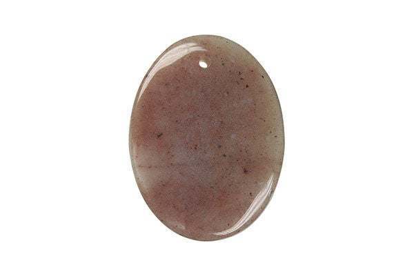 Chocolate Aventurine Flat Oval Pendant, 30x40mm, 1 Piece, Jewelry Making Supplies