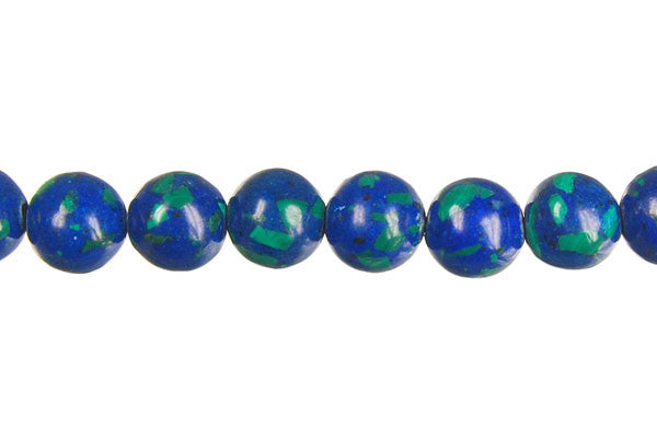 Malachite Azurite Round Beads, 16-Inch Strand, Beads for Jewelry Making