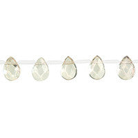 Citrine (Lemon) Faceted Flat Briolette Beads