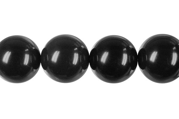 Black Swan Round Beads, 16-Inch Strand, Beads for Jewelry Making