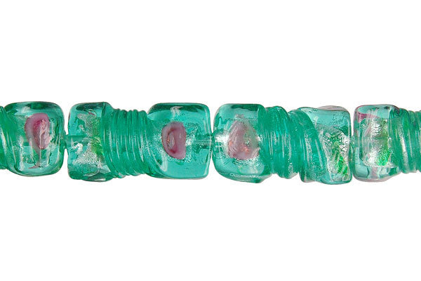 Art Foil Glass Twisted Rectangle (Green)