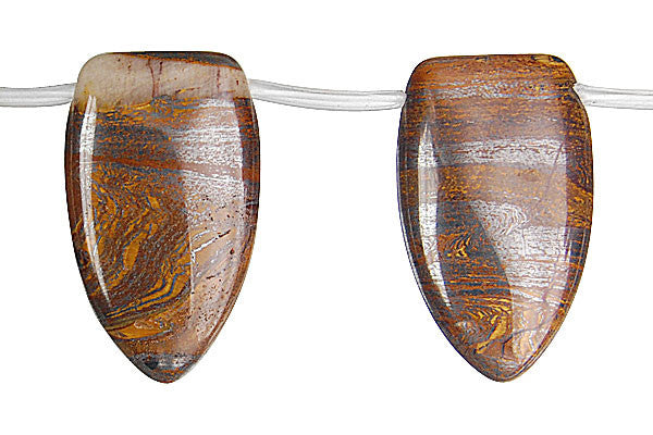 Tiger Iron Shield Beads, 16-Inch Strand, Jewelry Making Supplies