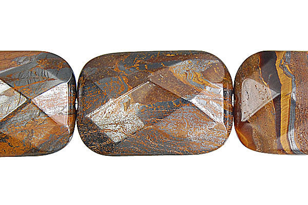 Tiger Iron Rectangle Faceted Beads, 16-Inch Strand, Jewelry Making Supplies
