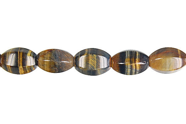 Tiger Eye Hexagon Rice Beads, 16-Inch Strand, Jewelry Making Supplies