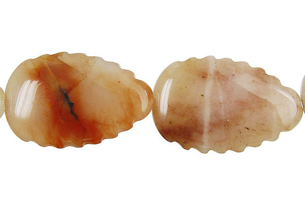 Oregon Picture Jasper Leaf Beads, 16-Inch Strand, Beads for Jewelry Making