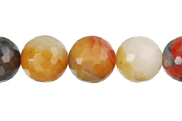 Oregon Picture Jasper Round Faceted Beads, 16-Inch Strand, Beads for Jewelry Making