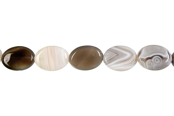 Botswana Agate Flat Oval Beads