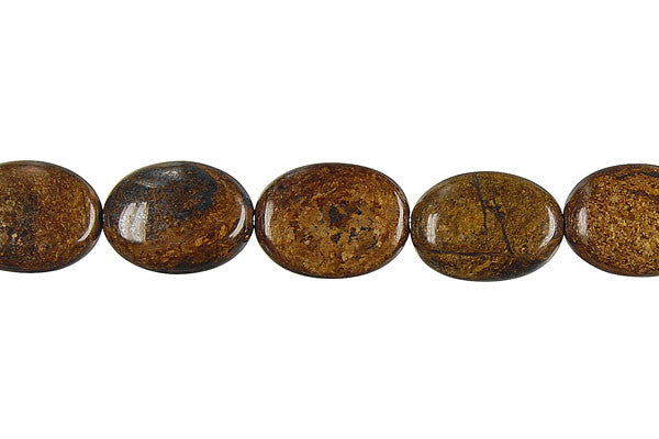 Bronzite Flat Oval Beads
