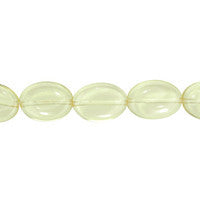 Citrine Quartz Flat Oval Beads, 16-Inch Strand, Beads for Jewelry Making