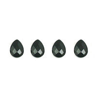 Black Quartz Faceted Flat Briolette