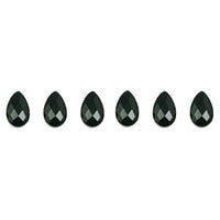 Black Quartz Faceted Flat Briolette
