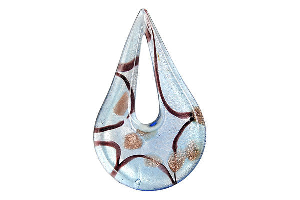 Pendant Murano Foil Glass Briolette Donut (09)