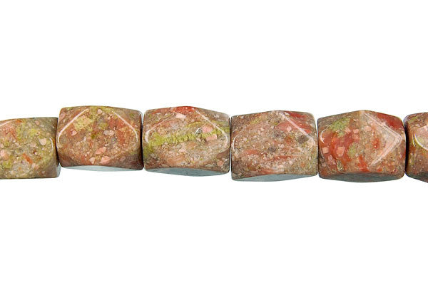 Unakite Nugget Faceted Beads, 16-Inch Strand, Jewelry Making Supplies