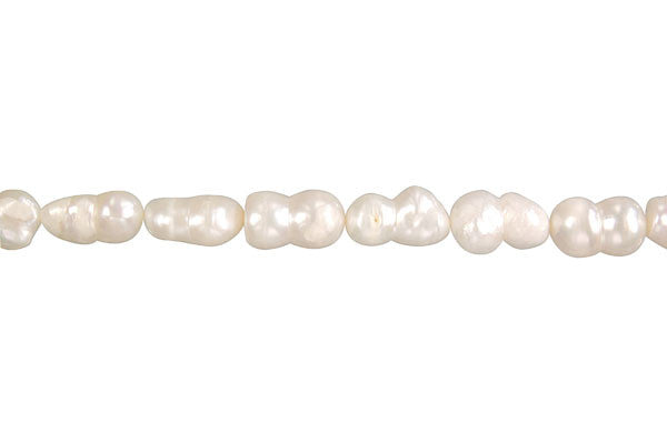 White Peanut Beads, 16-Inch Strand, Jewelry Making Supplies