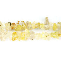 Yellow Rutilated Quartz Chips Beads, 36-Inch Strand, Jewelry Making Supplies