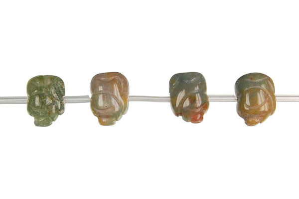 Fancy Jasper Carved Piggy Beads, 16-Inch Strand, Beads for Jewelry Making