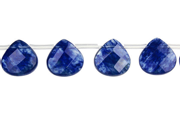Blueberry Quartz Faceted Flat Heart Briolette