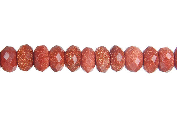 Gold Stone Rondelle Faceted Beads, 16-Inch Strand, Beads for Jewelry Making