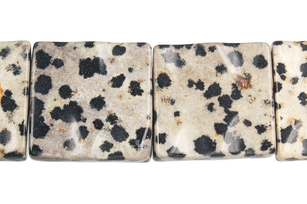 Dalmatian Jasper Wavy Square Beads, 16-Inch Strand, Beads for Jewelry Making
