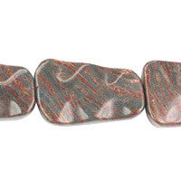 Tiger Iron Jasper Wavy Ladder Beads, 16-Inch Strand, Jewelry Making Supplies