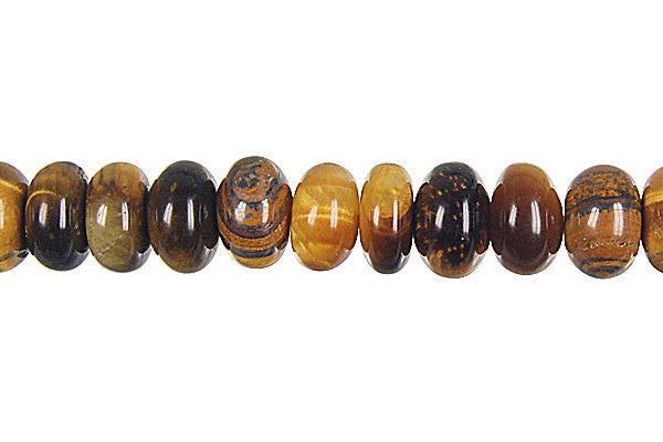 Tiger Eye Rondelle Beads, 16-Inch Strand, Jewelry Making Supplies