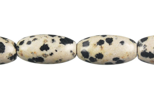 Dalmatian Jasper Rice Beads, 16-Inch Strand, Beads for Jewelry Making