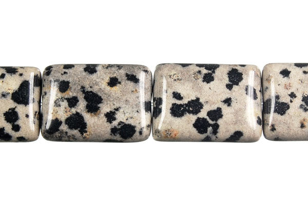 Dalmatian Jasper Flat Rectangle Beads, 16-Inch Strand, Beads for Jewelry Making