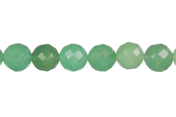 Green Aventurine Round Faceted Beads, 16-Inch Strand, Beads for Jewelry Making