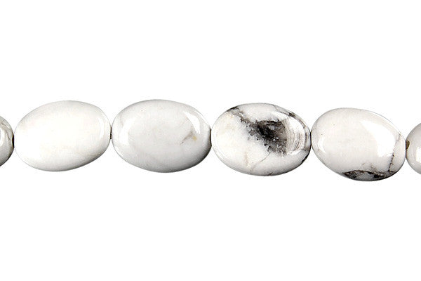 Howlite Flat Oval Beads