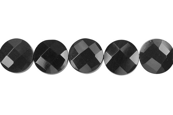 Black Swan Coin Faceted Beads, 16-Inch Strand, Beads for Jewelry Making