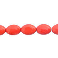 Coral Quartz Flat Oval Beads, 16-Inch Strand, Beads for Jewelry Making