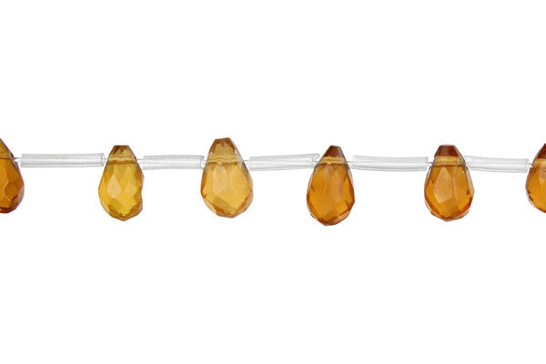 Amber Quartz Faceted Briolette