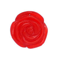 Pendant Ruby Quartz Carved Rose