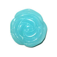 Amazonite Quartz Glass Carved Rose Pendant, Multiple Sizes, 1 Piece, Jewelry Making Supplies