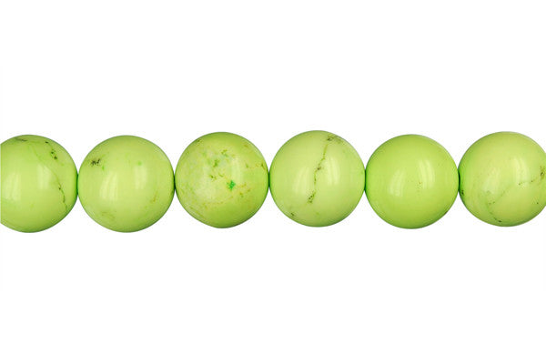 Howlite Apple Green Round Beads, 16-Inch Strand, Beads for Jewelry Making