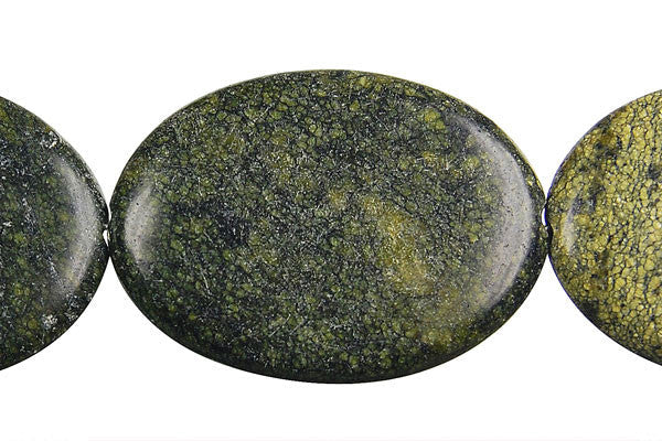 Russian Serpentine Flat Oval Beads