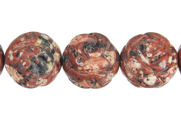 Mica Quartz Carved Rose Beads, 16-Inch Strand, Beads for Jewelry Making