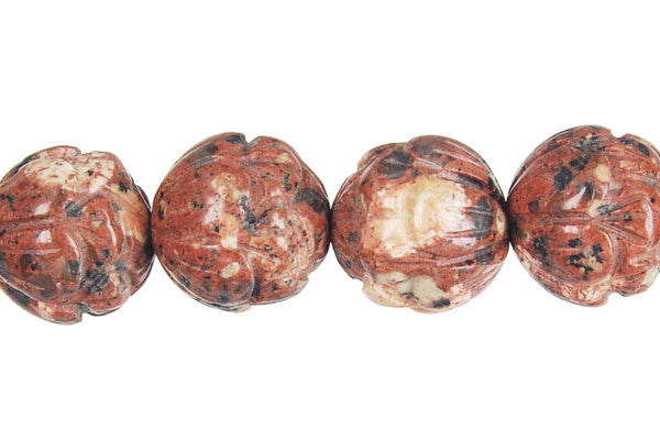 Mica Quartz Carved Lotus Flower Beads, 16-Inch Strand, Beads for Jewelry Making