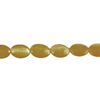 Brown Fiber Optic Flat Oval a Grade Beads, 16-Inch Strand, Beads for Jewelry Making