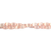 Light Pink Fiber Optic Rice a Grade Beads, 16-Inch Strand, Beads for Jewelry Making