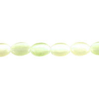 Light Mint Fiber Optic Flat Oval a Grade Beads, 16-Inch Strand, Beads for Jewelry Making