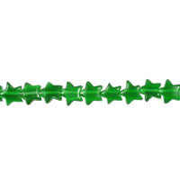 Light Emerald Fiber Optic Star a Grade Beads, 16-Inch Strand, Beads for Jewelry Making