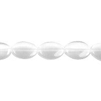 White Flat Oval Beads, 16-Inch Strand, Jewelry Making Supplies
