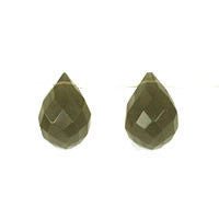 Green Smoky Quartz Briolette Faceted Beads, 16-Inch Strand, Beads for Jewelry Making