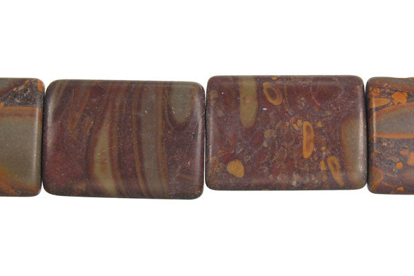 Golden Jasper Puffy Rectangle Beads, 16-Inch Strand, Beads for Jewelry Making