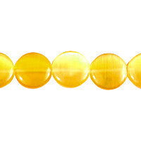 Yellow Coin Beads, 16-Inch Strand, Jewelry Making Supplies