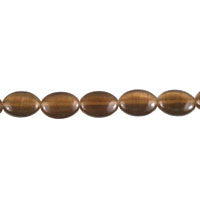 Dark Brown Fiber Optic Flat Oval a Grade Beads, 16-Inch Strand, Beads for Jewelry Making